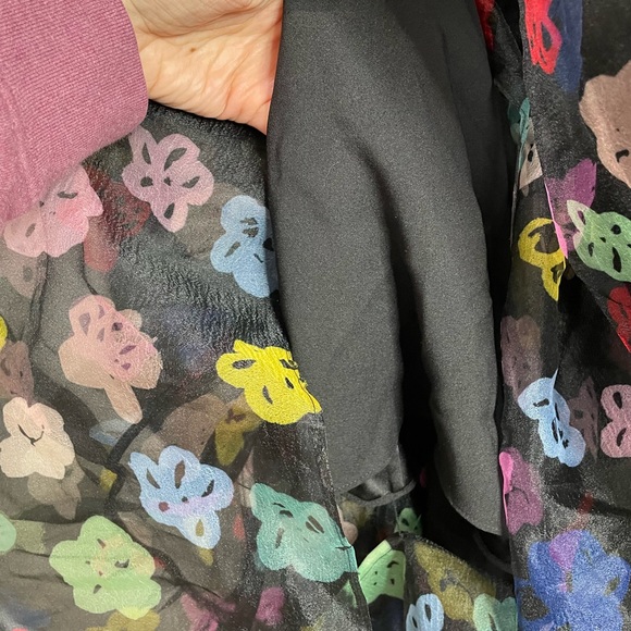 STAUD Penelope Organza Maxi Dress In Rainbow Bloom Black 4 - Picture 9 of 14